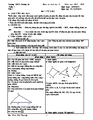 Giáo án Hình học Lớp 8 - Học kỳ I - Năm học 2019-2020 - Trần Thị Nguyệt